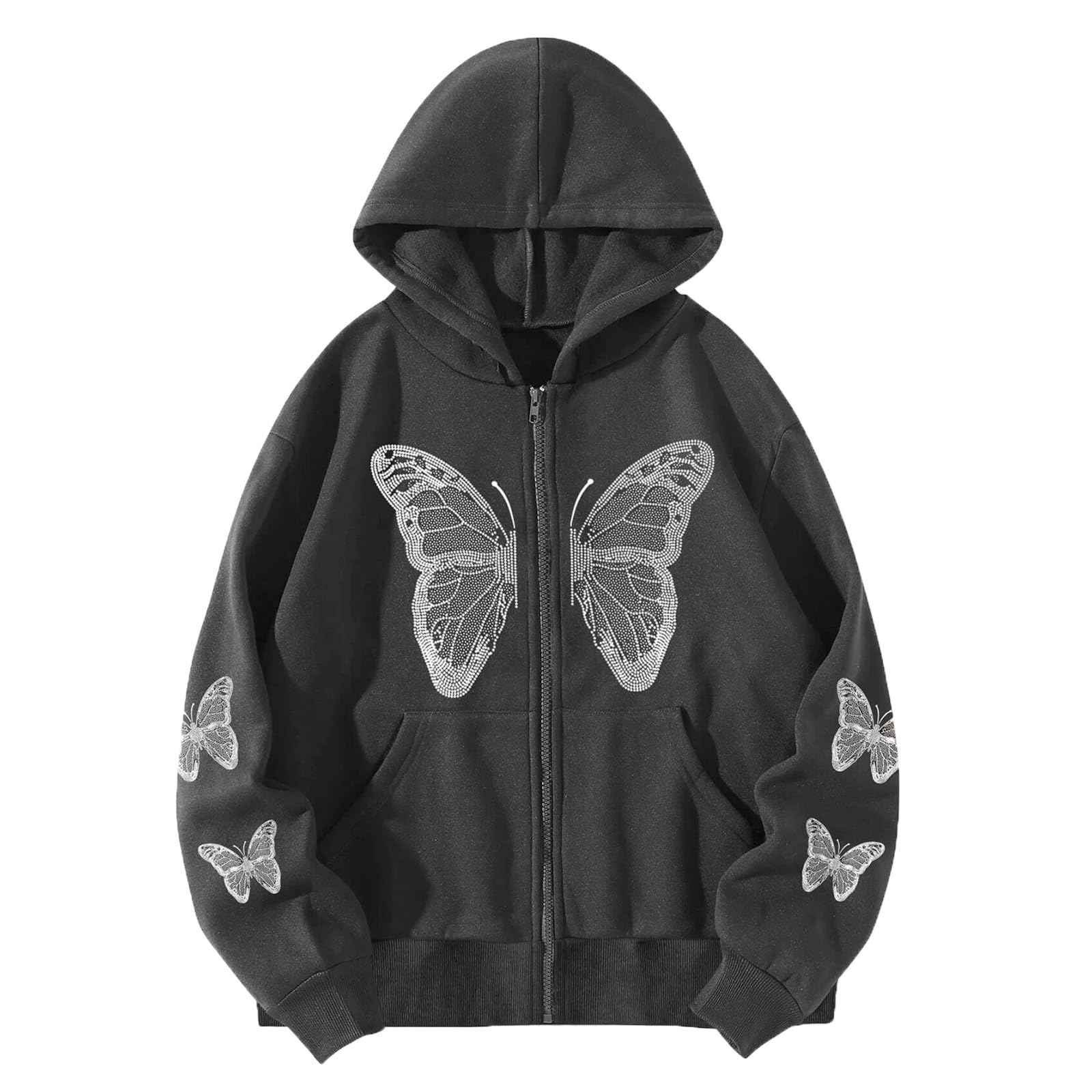 Sweat à capuche à fermeture éclair graphique femme Y2K ample veste légère - 6