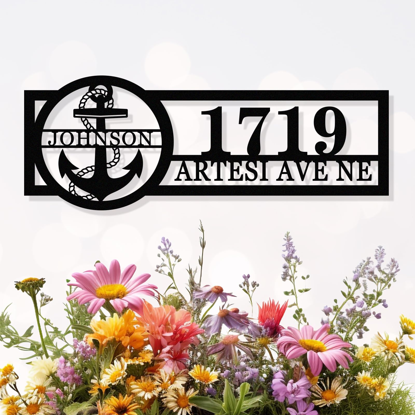 Personalized Anchor Hanging Address Sign for House,Custom Address Plaques for House Numbers, House Number Sign, House Numbers for Outside, Address