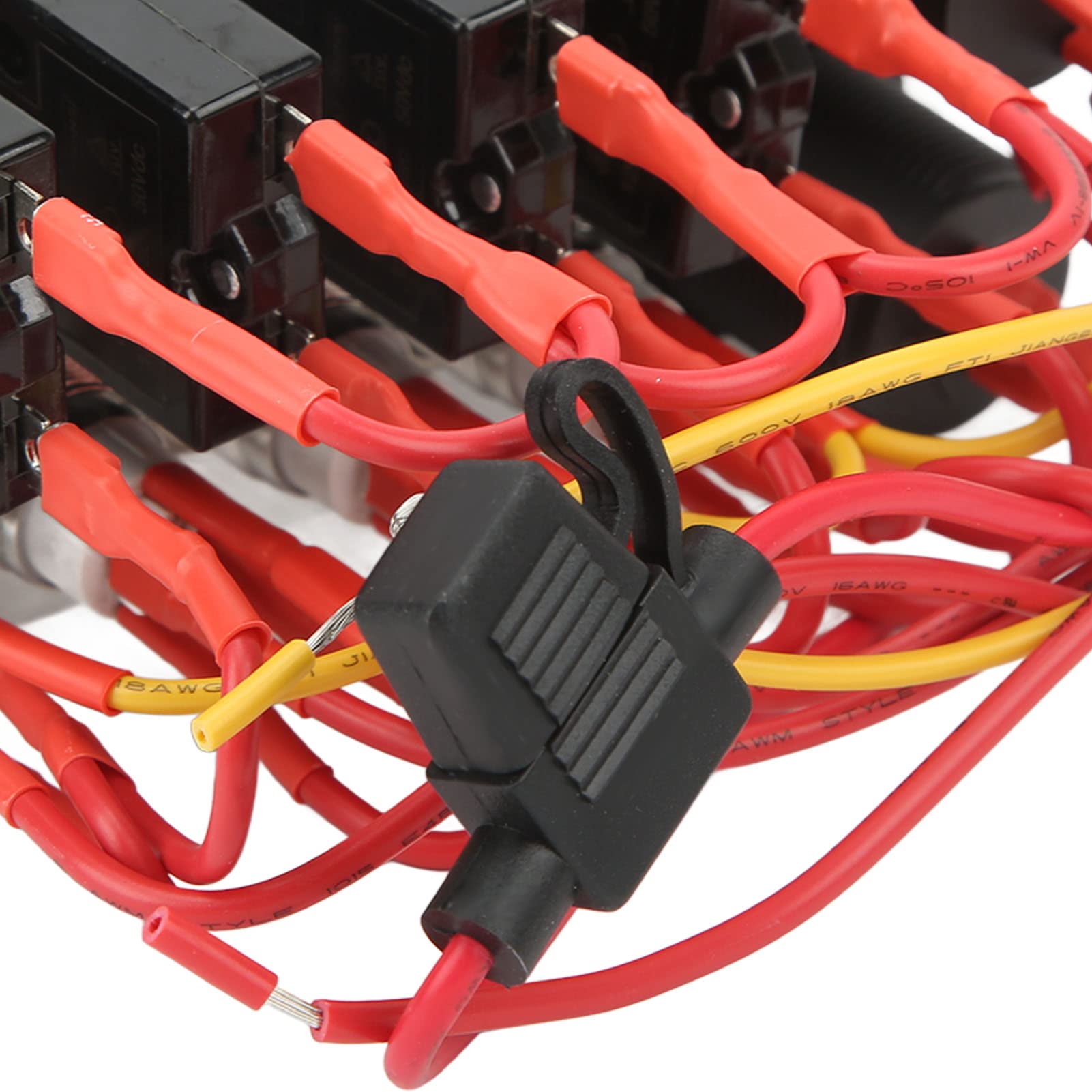 Panel przełączników 4-krotnych, panel przełączników 4-krotnych, z wyłącznikami automatycznymi Gniazdo zapalniczki Port ładowania USB, niebieski wskaźnik LED, 40 naklejek, do