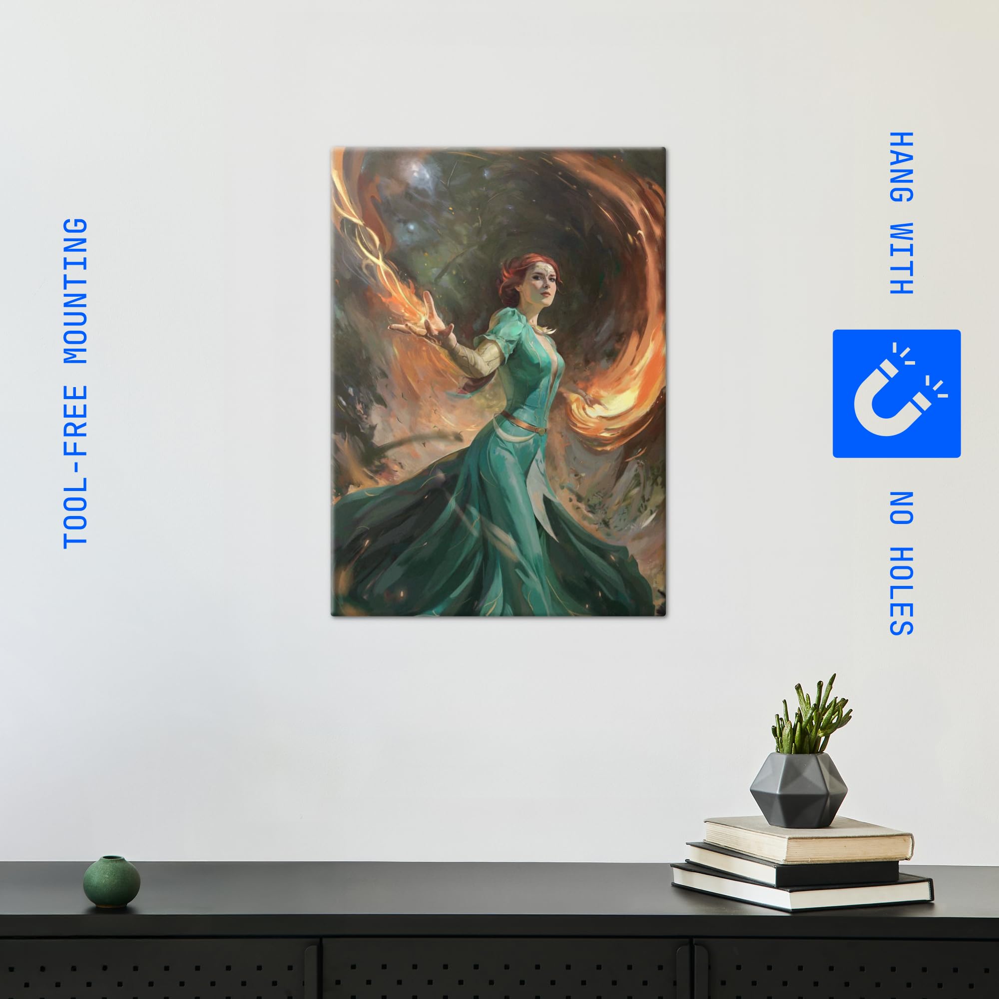 Displate Metallposter The Witcher 3 - Wild Hunt 10th Anniversary - A Fiery Display Plakat - Spielzimmer Zimmer Deko - Bilder Schlafzimmer - Geschenk - Wanddeko Metall Poster 32 cm x 45 cm