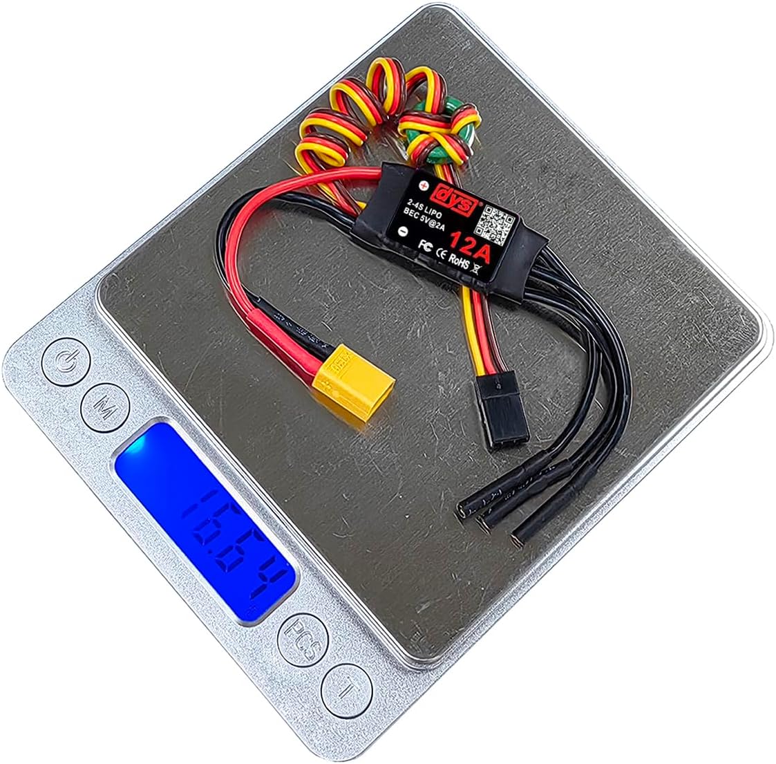 DYS 12A 2-4S Brushless ESC with 5V/2A BEC with XT30 & 2.0mm Plug for RC Fixed-Wing Aircraft Helicopter