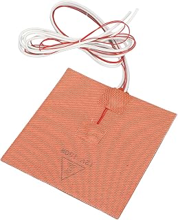 WINH 3D Printer Bed Mat Silicone Heating Pad NTC 100K Thermistor 150x150mm with Back Glue for 3D Printer (12V 150W)