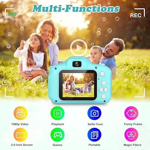 Miniatura 7 de Zeacool Cámara para niños, cámara de video digital HD, juguetes para niños de 3, 4, 5, 6, 7, 8, 9 años, cámara selfie para niños, regalos de