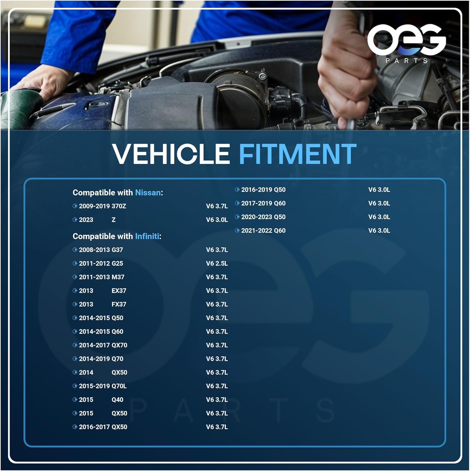 OEG Parts New Starter Compatible with Nissan 370Z 3.7L 2009-2019, Compatible with Infiniti Q50 3.0L 2016-19, Q60 3.0L 2017-19, QX70 QX50 3.7L 14-17, FX37 EX37 3.7L 2013 23300EY00A S114-932 S114932B