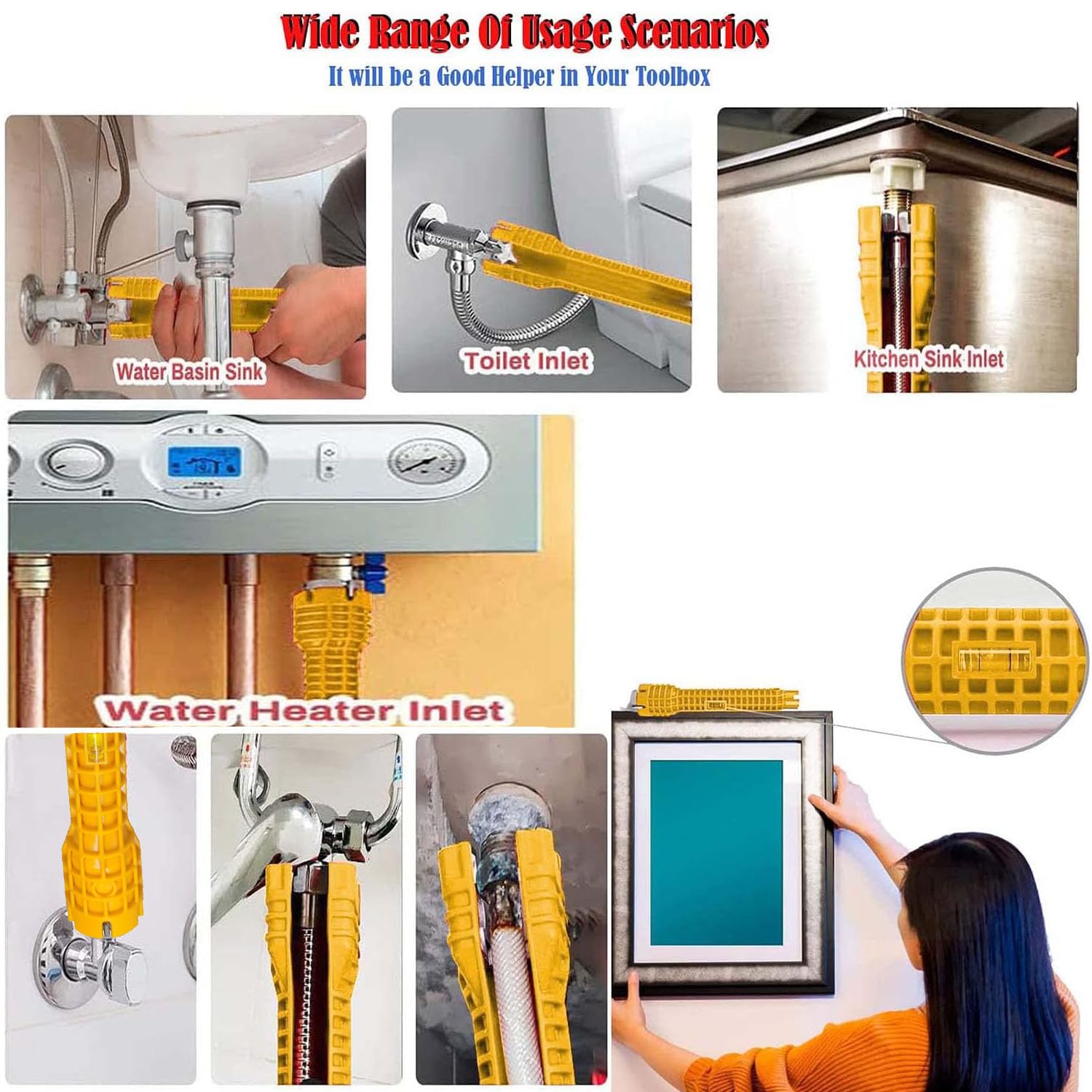 14 in 1 Chiave per Rubinetto Sottolavello, Chiave per Rubinetto, Tasto tap Multifunzionale, Chiave a Tubo per Rubinetti, Asto Tap Multifunzionale, Per Lavandino Lavandino Cucina Sanitaria