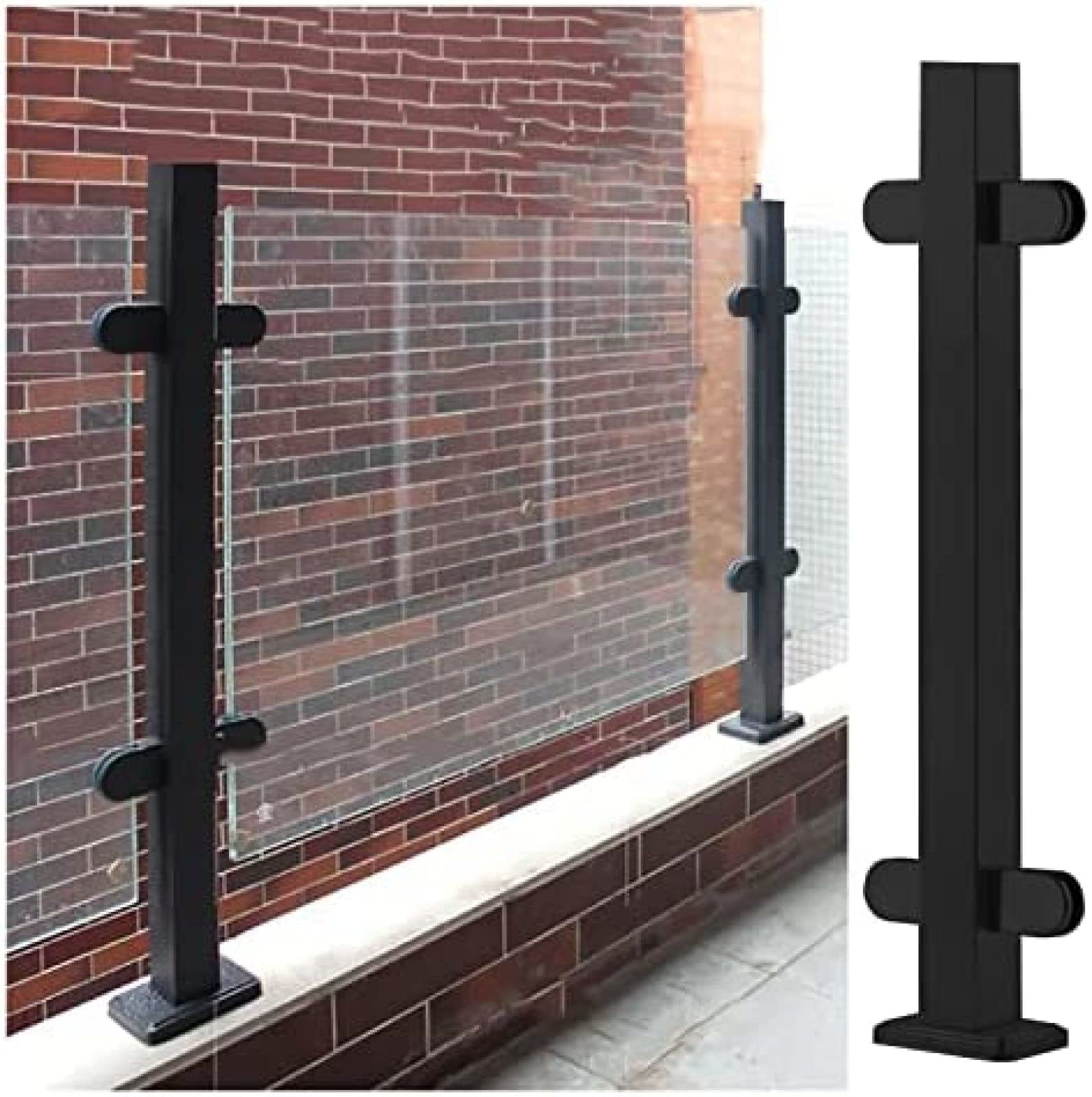 Balustradepalen Vierkante Glazen Balustrade Reling Post Vloerstaand, Hekpanelen Pijler Voor Glas/Kunststof/Hout/Acryl Paneel, Balkon Trappen Leuning,Kleur Grijs,Hoogte-80cm/31.5in Balustradepalen Vierkante Glazen Balustrade Reling Post Vloerstaand, Hekpanelen Pijler Voor Glas/Kunststof/Hout/Acryl Paneel, Balkon Trappen Leuning,Kleur Grijs,Hoogte-80cm/31.5in