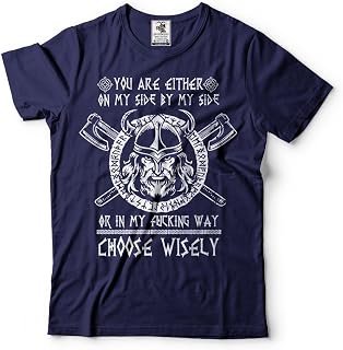 Viking Tee Shirt Choose Wisely Mens Vikings T-Shirt Odin Valhalla Tee Shirt