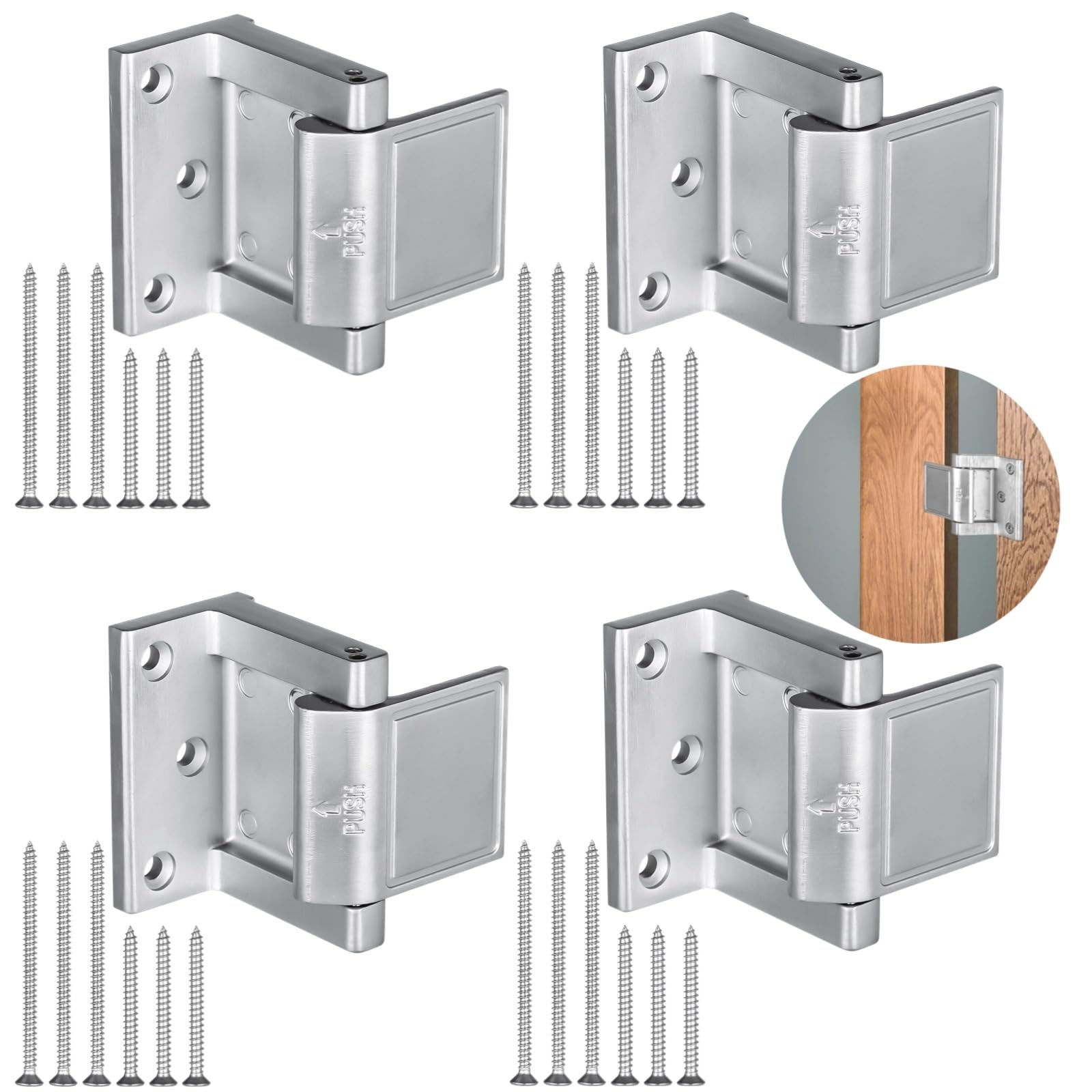4 cerraduras de seguridad de puerta para el hogar, hotel, apartamento, dormitorio, refuerzo de cerradura de puerta, refuerzo de cerradura de puerta de seguridad para el hogar, cerradura de puerta de