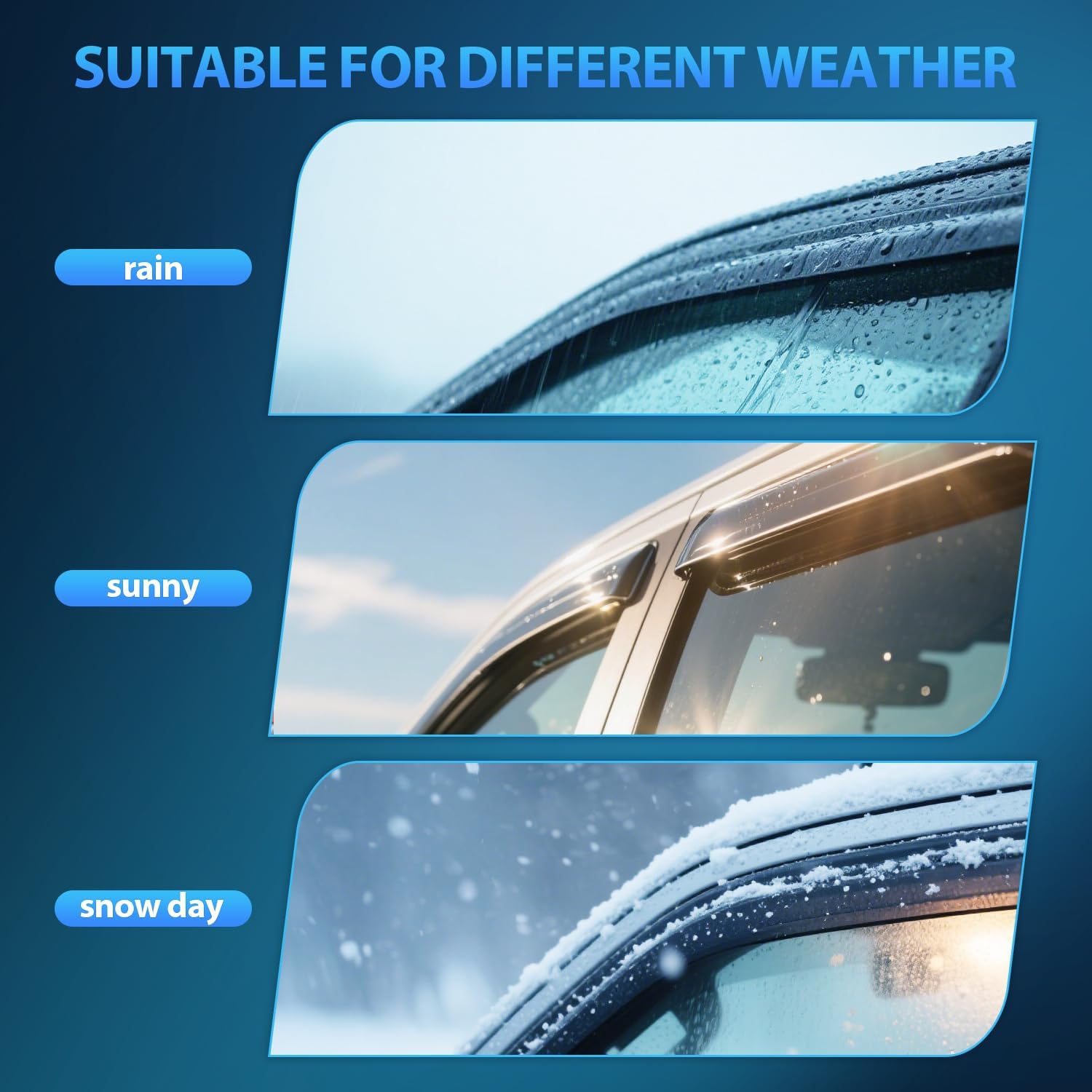 Nilight Window Visors for Honda Accord 2008 2009 2010 2011 2012 2013 2014 2015 2016 2017, Out-Channel Window Wind Deflectors Rain Guards -4PCS
