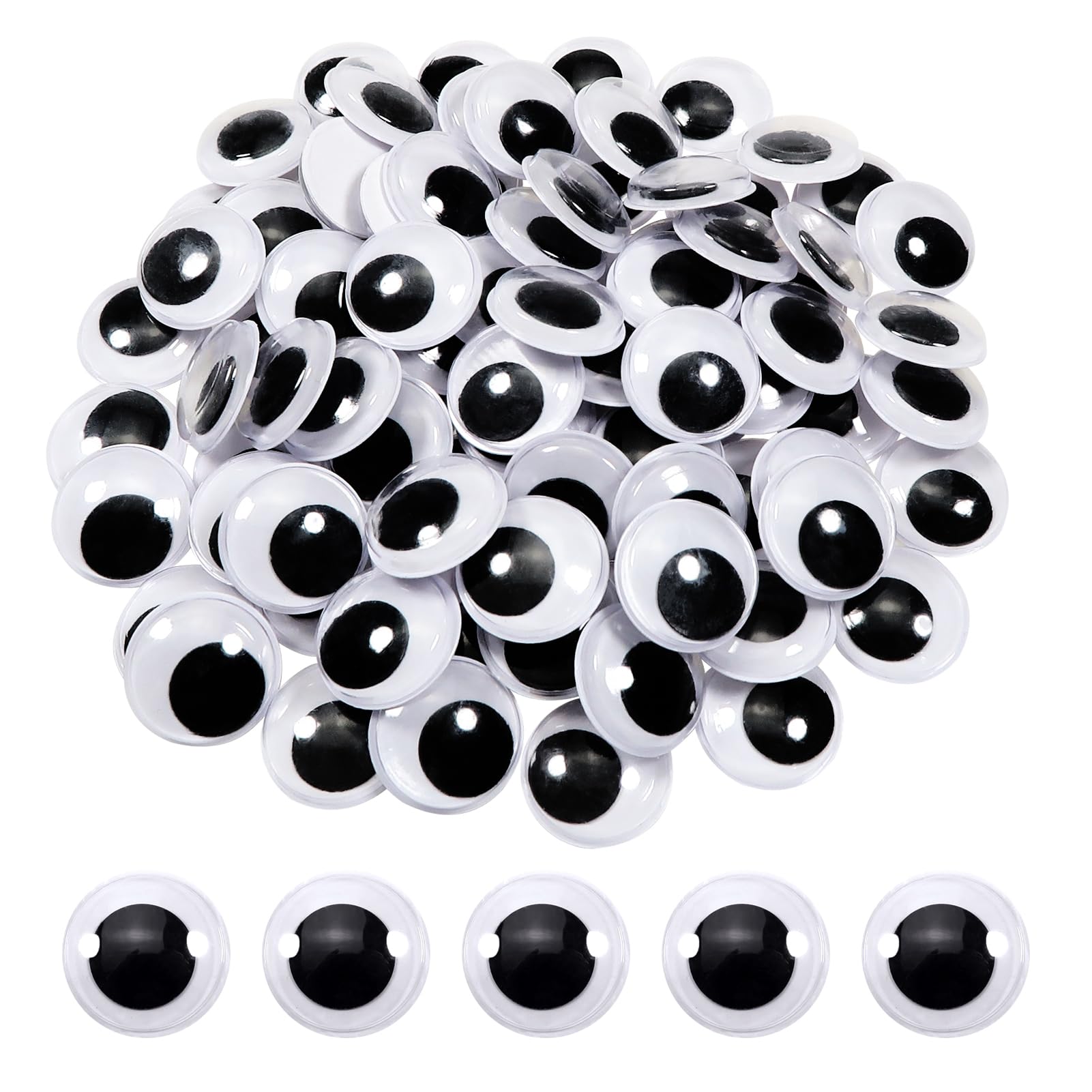TOAOB 40 Occhi Oscillanti Autoadesivi 30 Mm – Bianco/Nero E Colorati Con Ciglia Per Scrapbooking E Craft