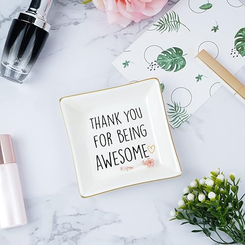 Miniatura 3 de Homlouue Regalos de agradecimiento para mujeres, plato de anillo de agradecimiento inspirador para empleados, compañeros de trabajo, amigos,