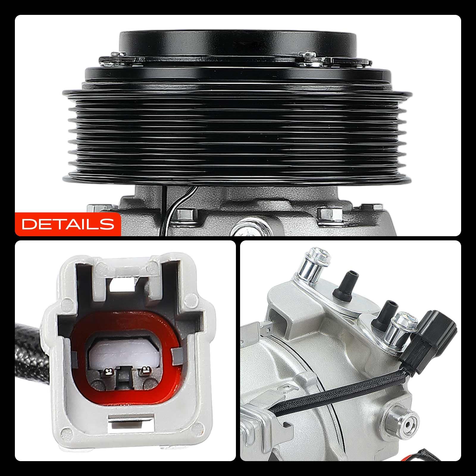 Frankberg Compressore Aria Condizionata 2-Poli Benzina Compatibile con Captu.r I H5 J5 0.9L 1.2L 2013-2025 Clio IV Grandtour KH 0.9L 1.2L 2013-2021 Replace# 926000734R