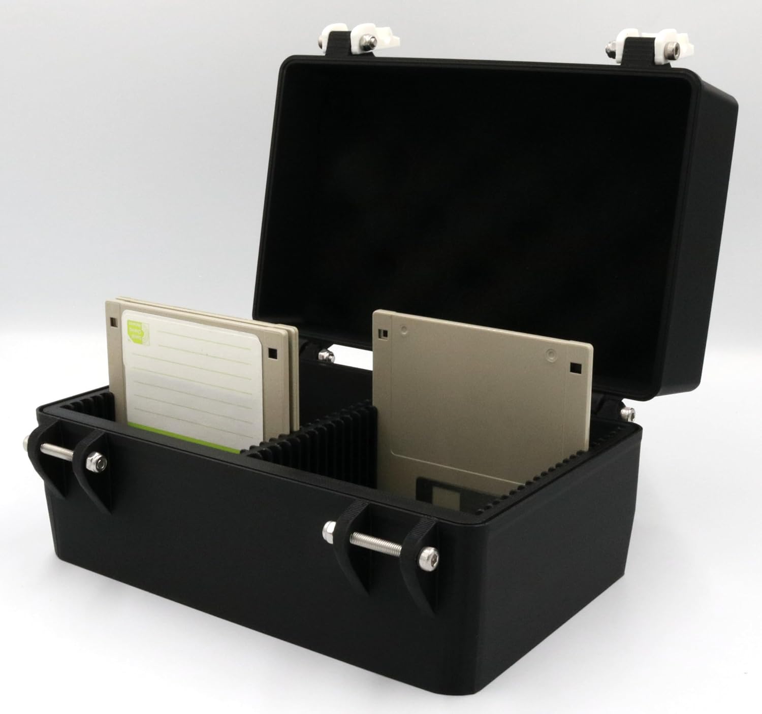 3.5" Floppy Disk Compatible Rugged Protective Carrying Case - Holds 42 Diskettes