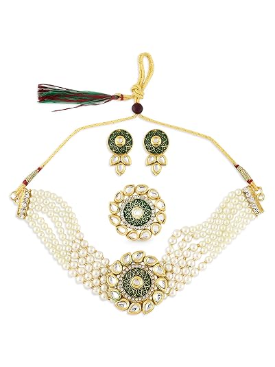 Buy Zaveri Pearls Green Enamel 