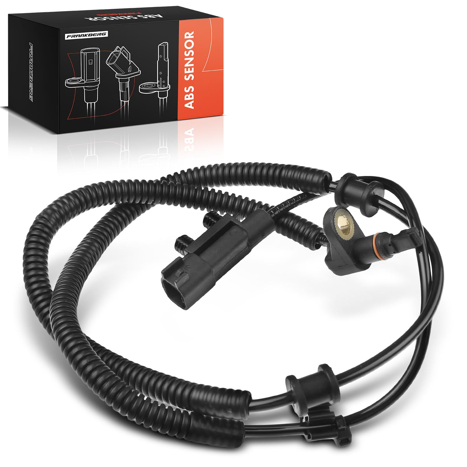 Frankberg Sensore Velocità Ruota ABS Sensore ABS 2-Poli Compatibile con Nitro Cherokee KK Wrangler III JK Compass MK49 Replace# 68004019AB,52109776AE