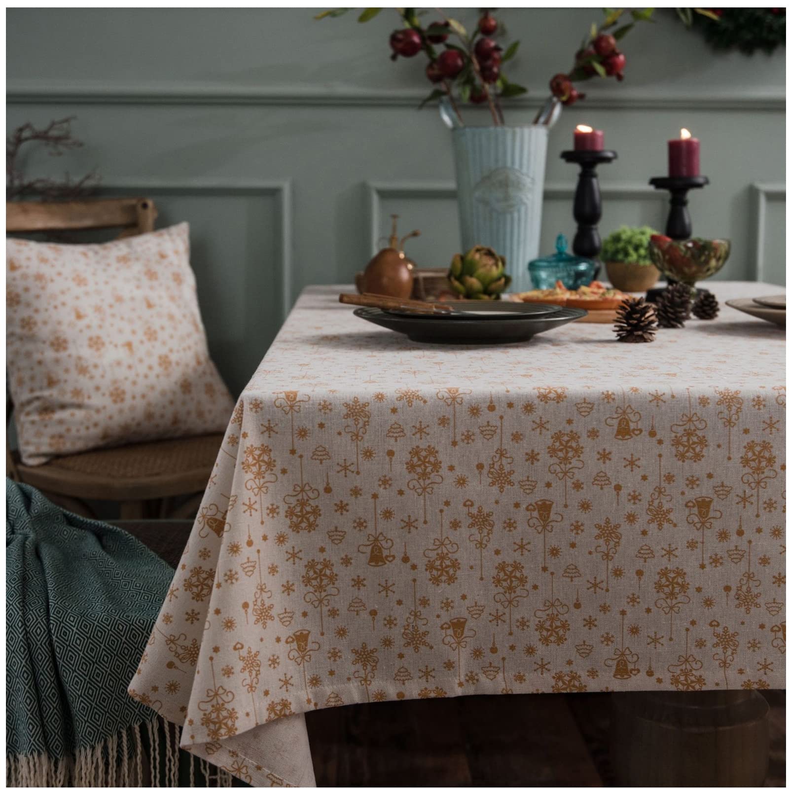 Nappe rectangulaire cuisine 140x220 cm pour table de repas