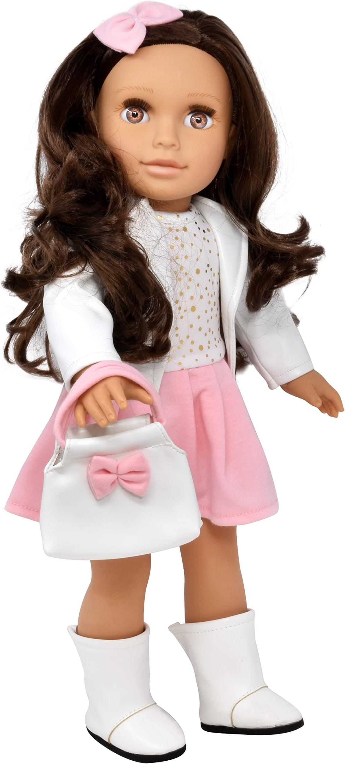18 Inch Girl Doll, Fashion Doll with Fine Brown Hair for Styling Clothes Shoes and Accessories Princess Doll for Girls and Kids