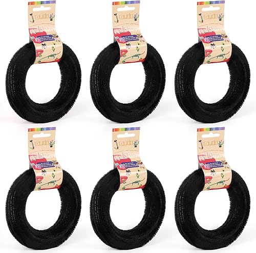 Caydo Limpiadores de tuberías en espiral, color negro, tallos de felpilla de 32.8 pies para manualidades, manualidades, decoración de proyectos (6