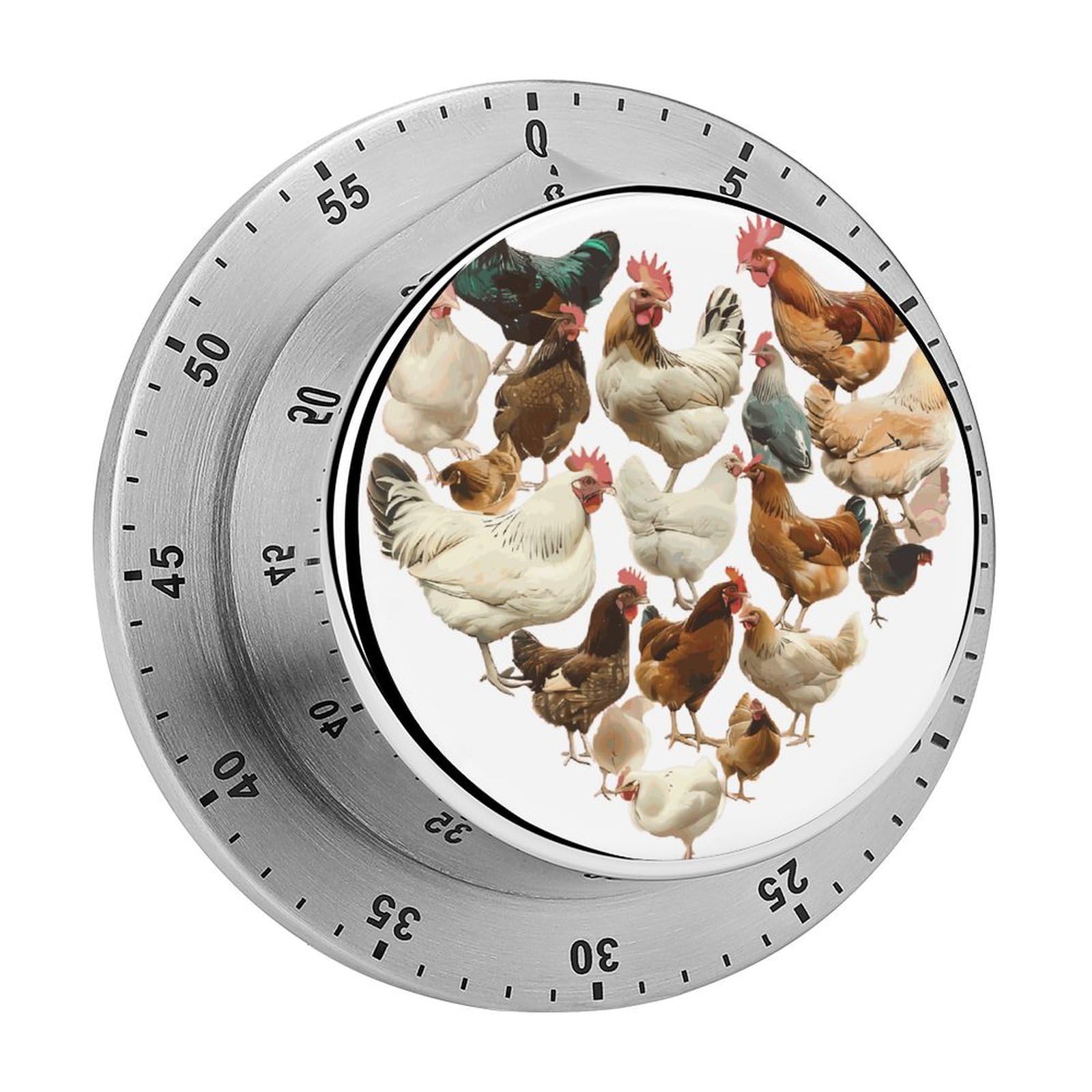 Love Chickens Heart Pattern Mechanical Rotary Timer, Used for Daily Timing