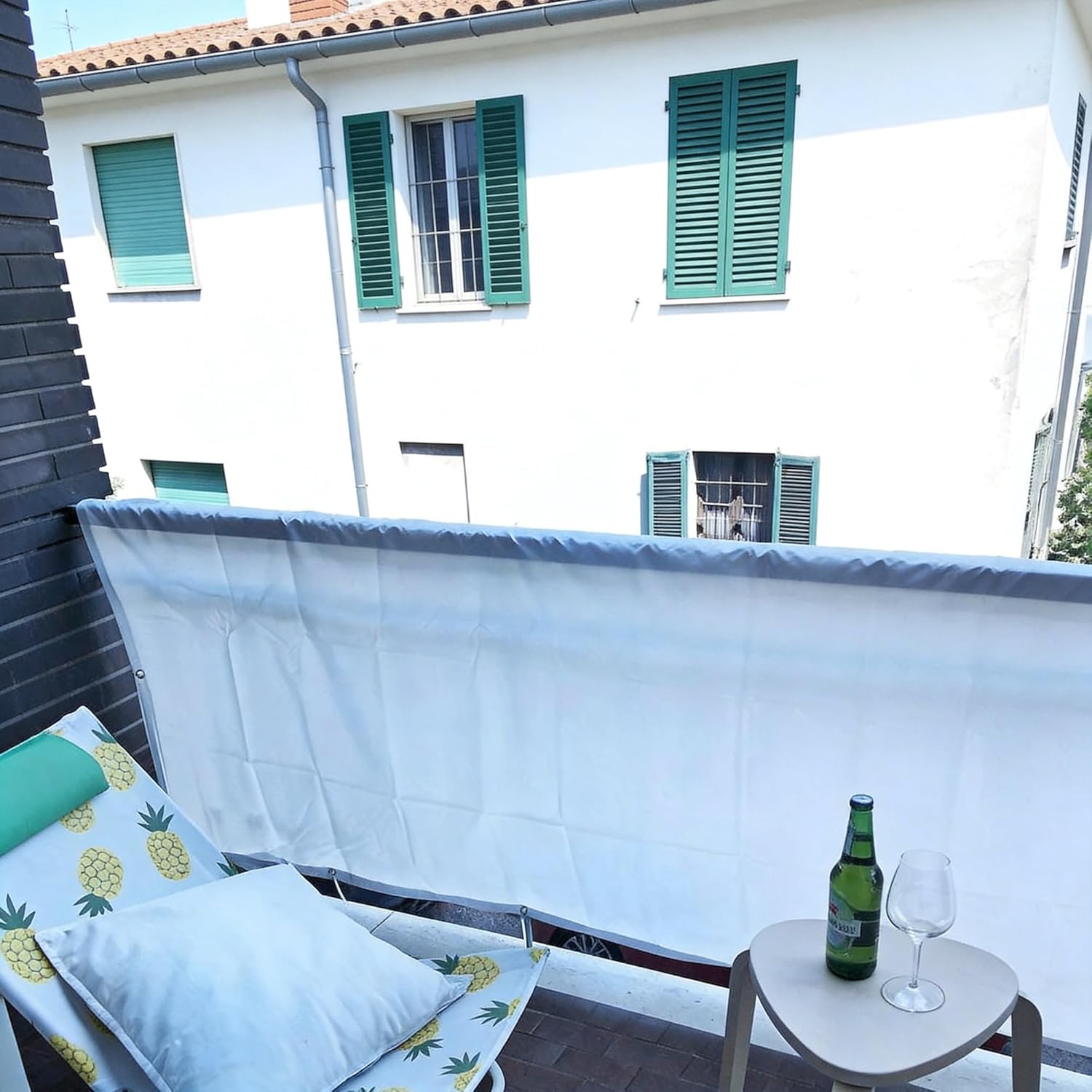 Waterproof Balcony Privacy Screen Fence, Apartments Railing Heavy Duty Wind Screen for Outdoor,Deck,Backyard,Patio(75x400 cm/29.53x157.48 inches)