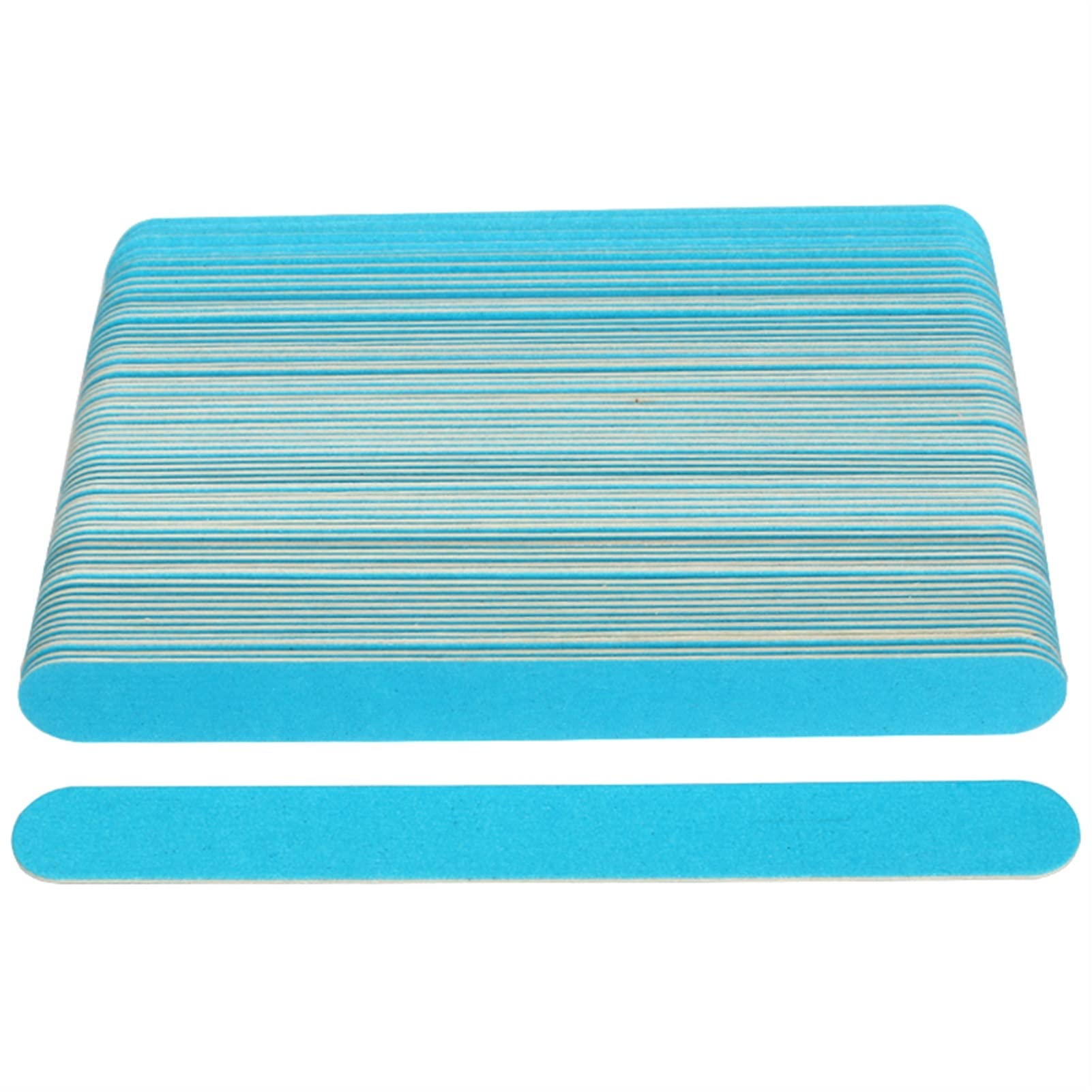 TRUSTTWO 100pcs File for Unghie a Due Lati File for Unghie in Legno Compatibile con la Manicure Blu Carta vetrata levigatura Lime Un Buffer for Unghie in Legno Professionista The New