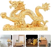 Vista 3 de Zerodeko Estatua de dragón Fengshui, año de 2024, figura de dragón del zodiaco chino, estatua de dragón auspicioso chino, decoración de año nuevo
