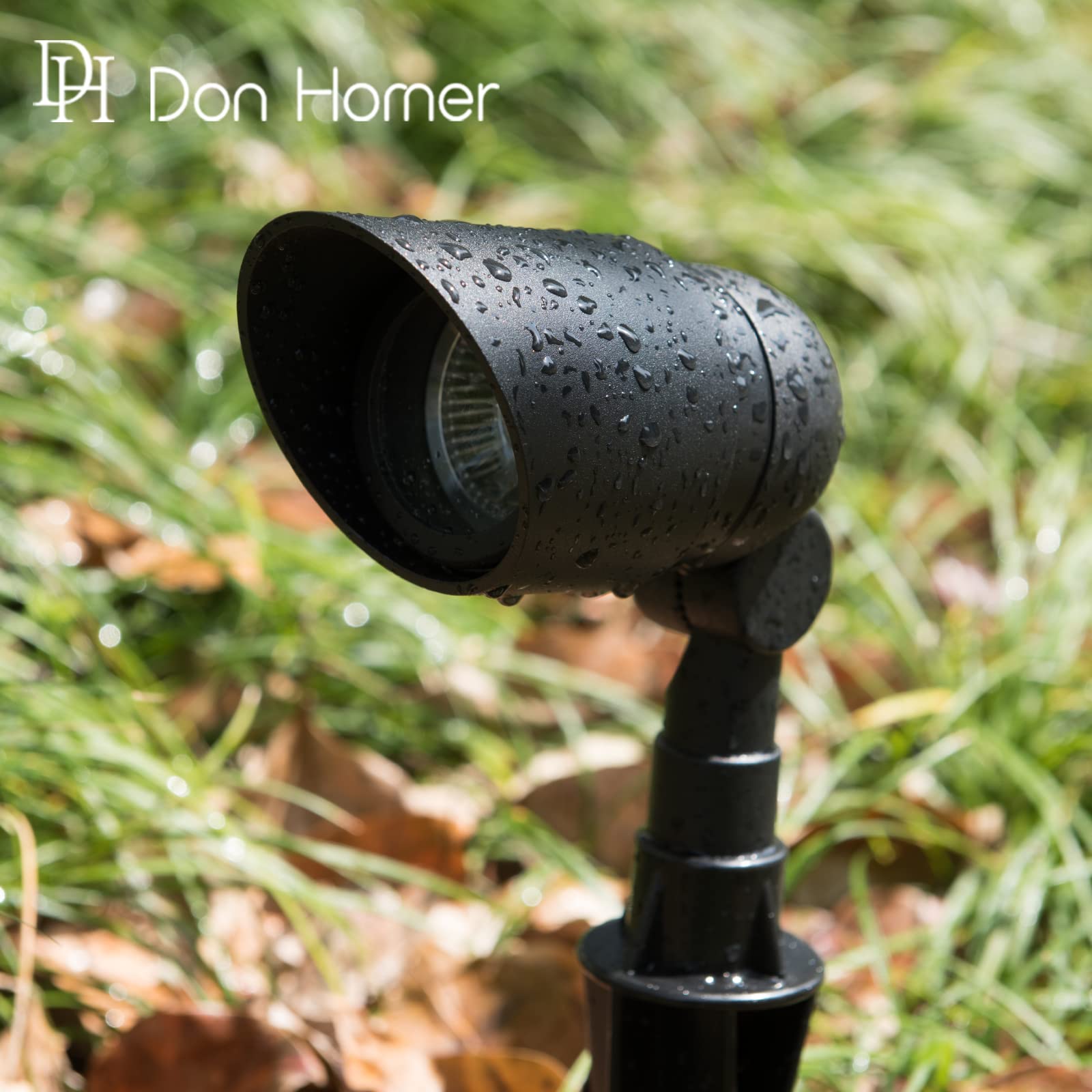 DonHomer Landscape Lighting -12V Low Voltage Landscape Lights Cast-Aluminum Waterproof LED Spotlight Outdoor Lights for Yard Garden Lights with 5W MR16 Warm White Bulbs&Spikes (2 Pack)