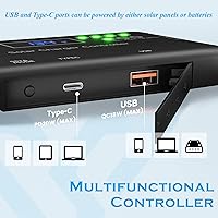 Vista 6 de Kit de Cargador de Panel Solar Voltset: Panel Solar de 100W 12V con Controlador de Carga Solar de 20A, Panel Solar Monocristalino para Batería