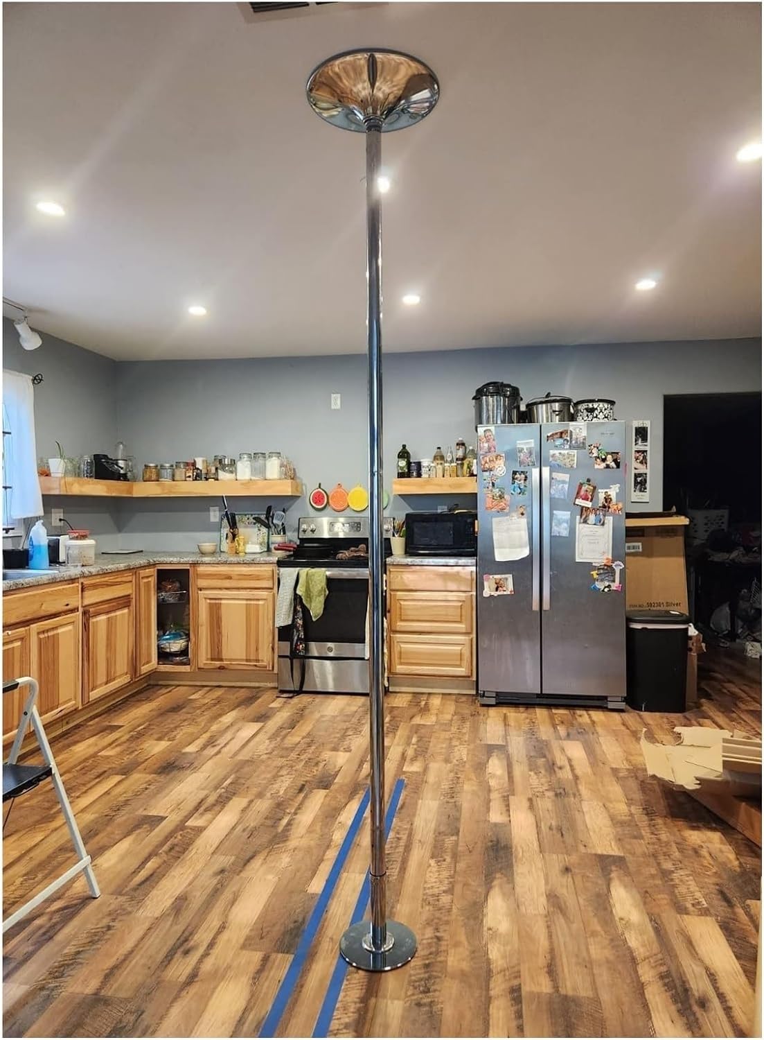 Barre pole dance hauteur réglable avec double mode fixe rotatif
