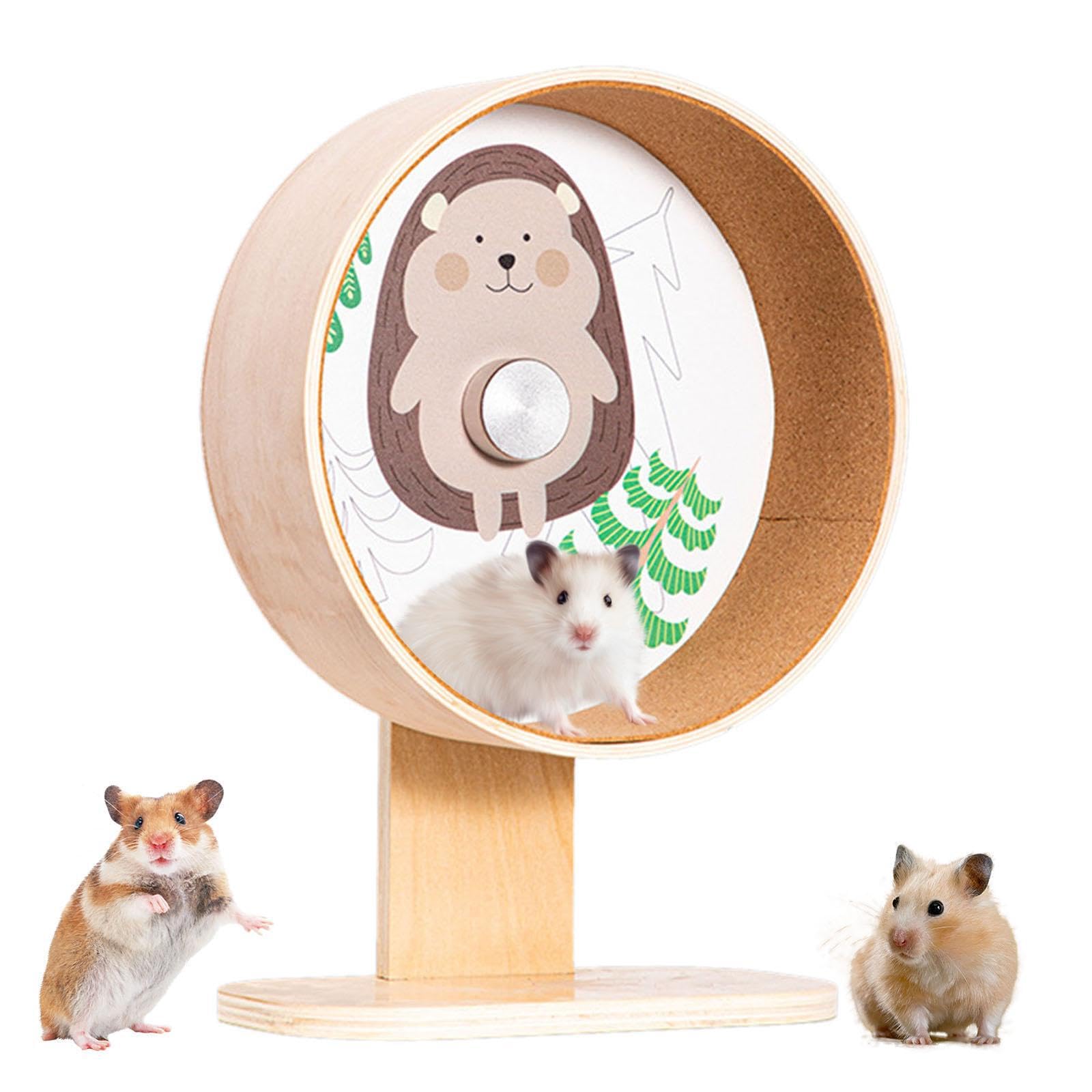 Roue d'exercice à Double roulement pour Hamster, silencieuse et adaptée pour aux Petits Animaux. Installation réglable. Hauteur Ajustable.