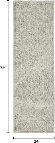 Vista 12 de Unique Loom Trellis Shag Collection Plush Geometric Modern Moroccan Lattice Green Runner Rug (2' 0 x 6' 7)