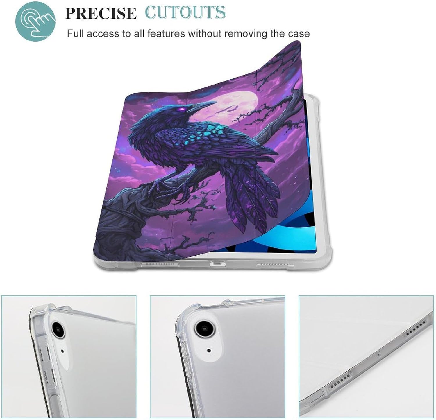 Raven and Full Moon for IPad Pro/Air/2020/2021 Case image 3