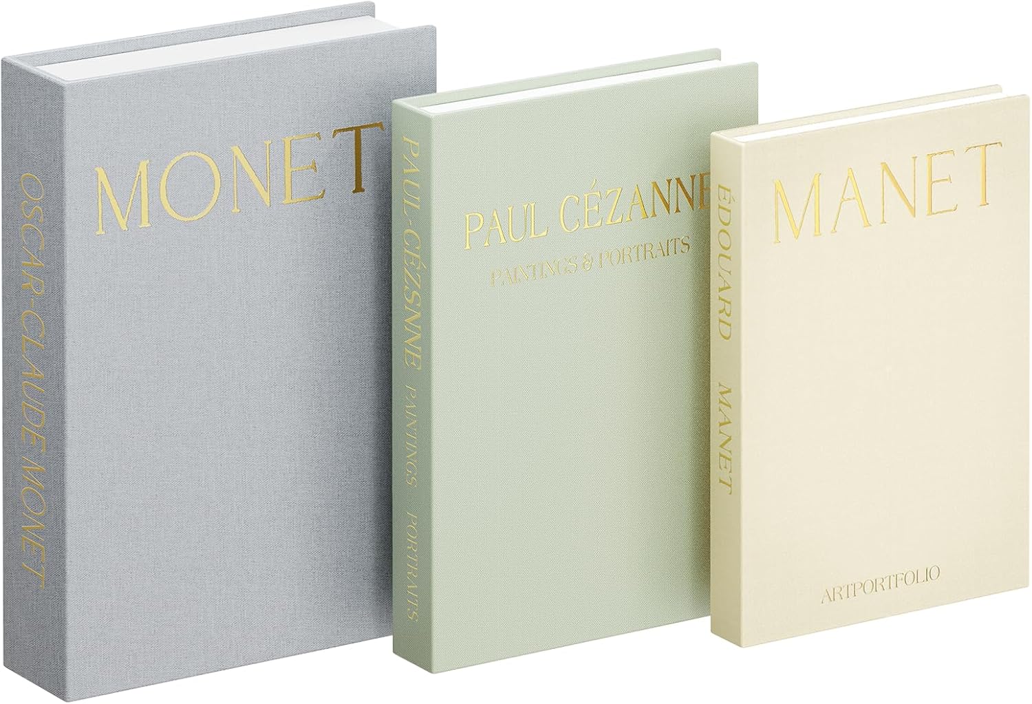 BuyCard 3Pcs Decorative Books for Home Decor, Faux Storage Boxes with Magnetic Snap Ideal for Coffee Table, Bookshelf & Mantel Display, Photo Storage & Keepsakes Box (Gray + Mint Green + Beige)