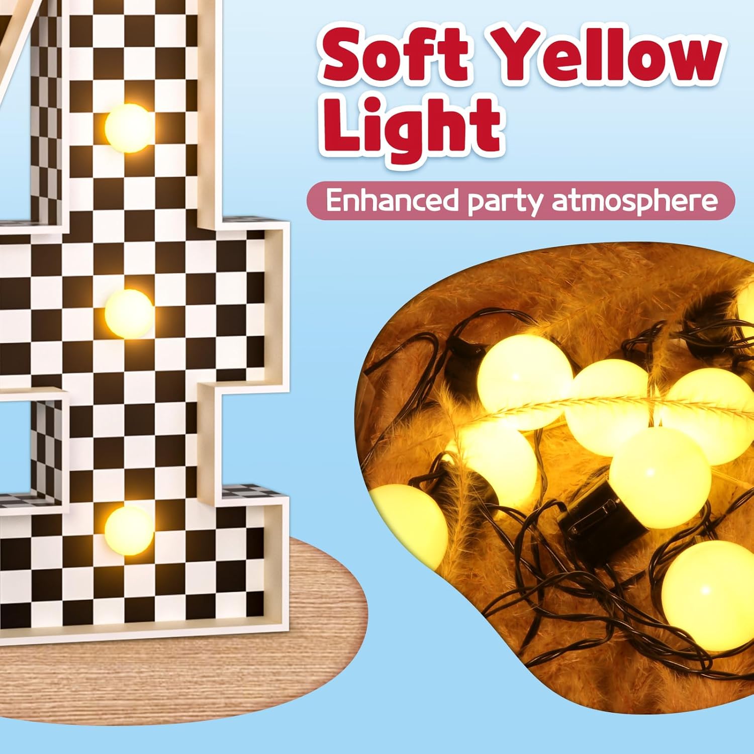 Marquee Numbers Race Car Birthday-Decorations: 3ft Large Fast One Party Decor 4th 14th Big Light Up Cardboard Number 4