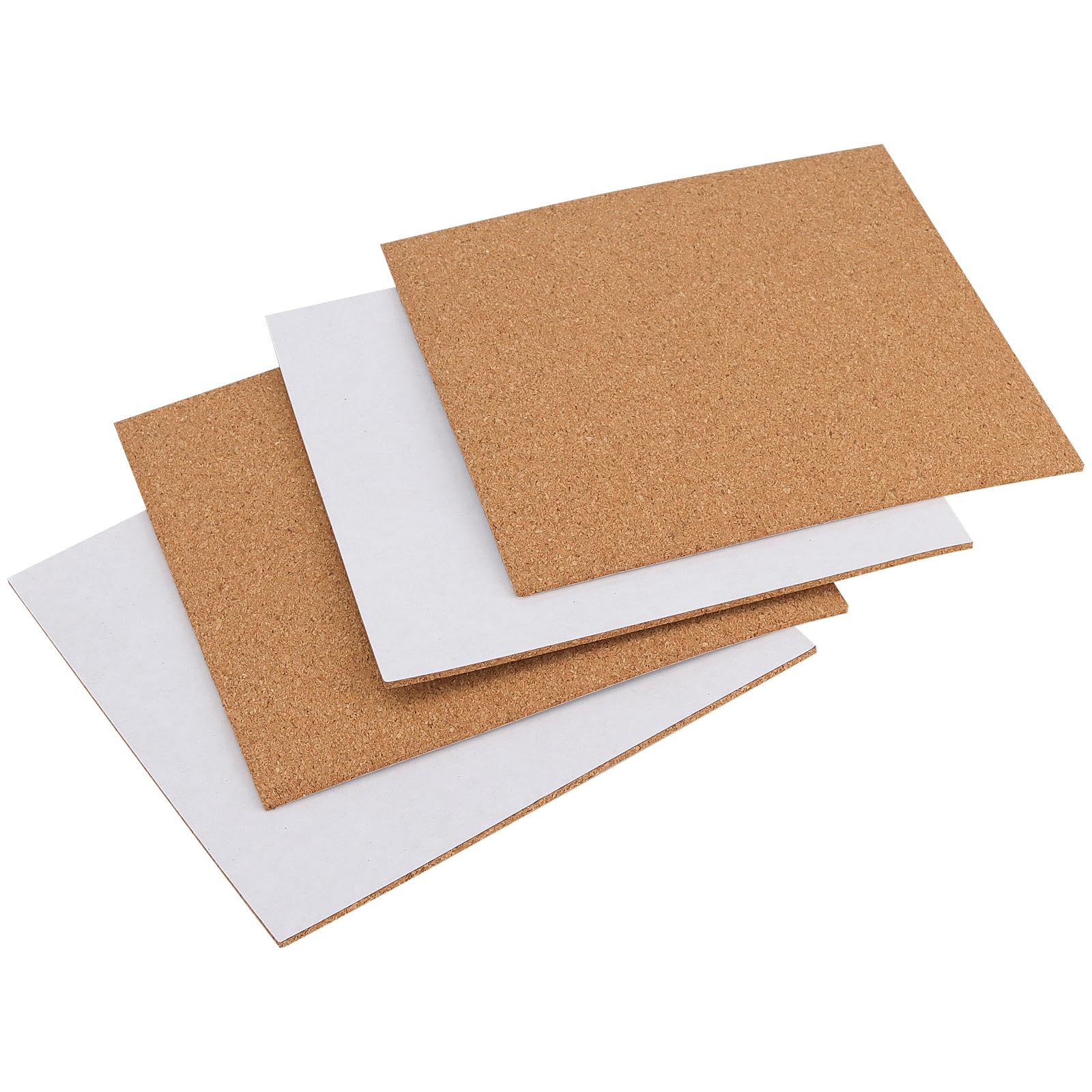 Lot de 36 carrés autocollants en liège de 15 x 15 cm, feuille arrière épaisseur 2 mm