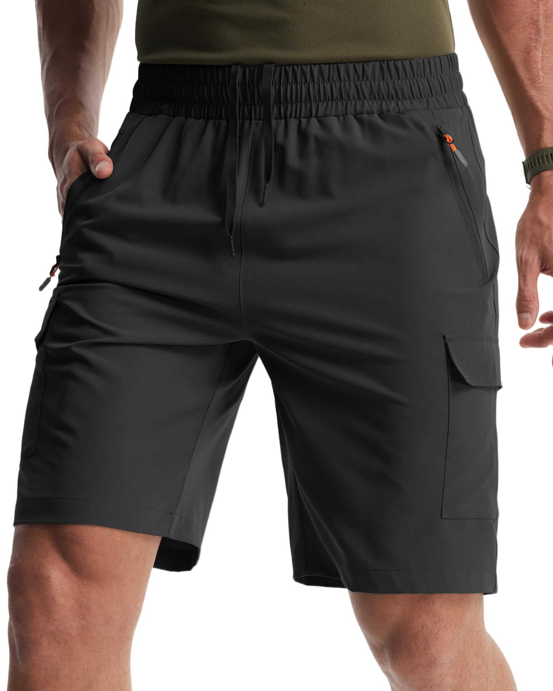 Libin Mens Hiking Cargo Shorts Lightweight Quick Dry Athletic Casual Shorts for Golf Outdoor Active Zipper Pockets
