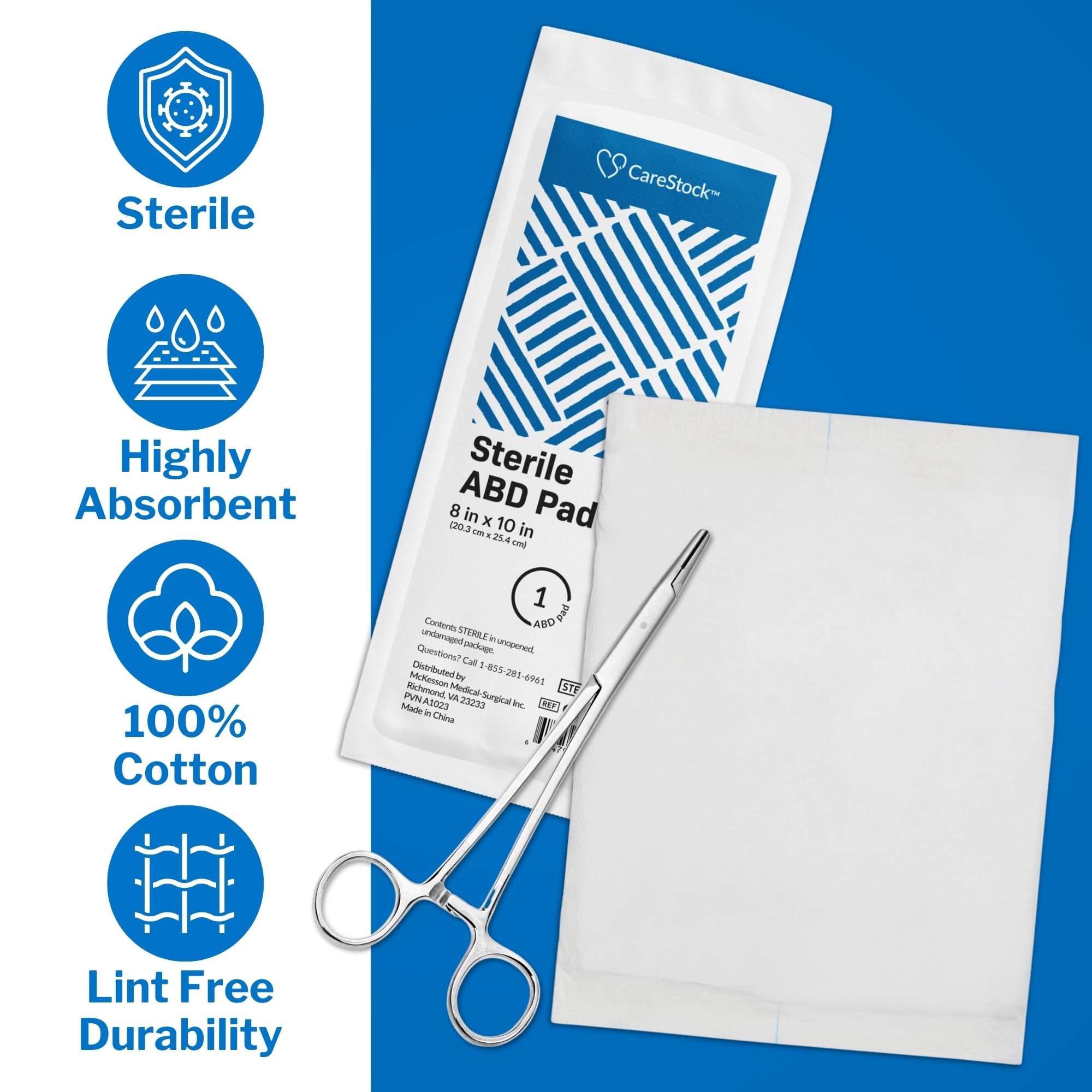 Amazon.com: CareStock Abdominal Pads 8x10 in Sterile ABD Pads