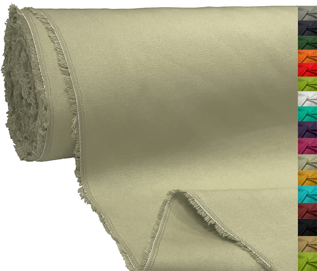 A-Express 100% Cotton Canvas Fabric Material Dressmaking Cloth Curtain Bags 145cm 57" Wide 250GSM Sold Per Meter