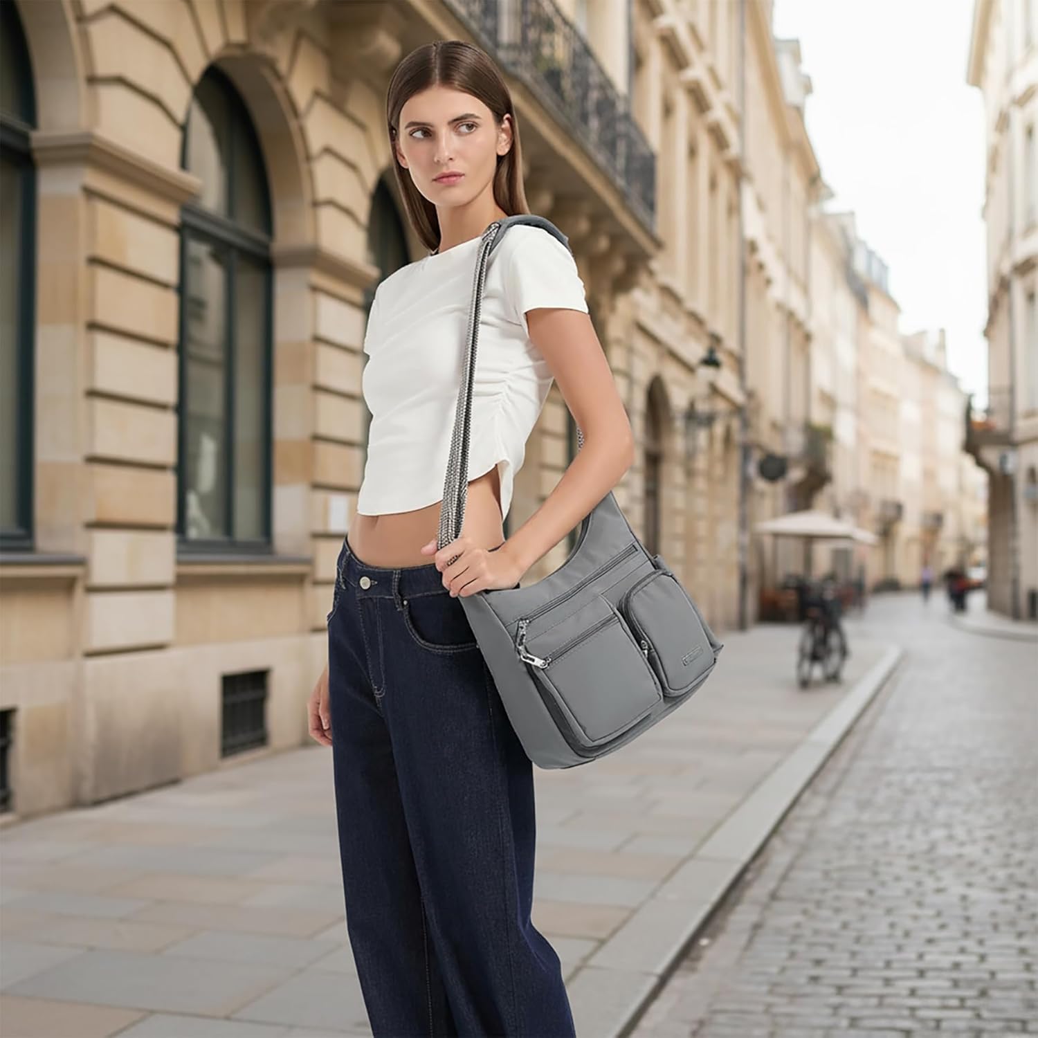 MHCNLL Trendy Anti Theft Crossbody Bag for Women, Waterproof Nylon Multi-Pocket Travel Purse and Everyday Shoulder Handbag - Image 2