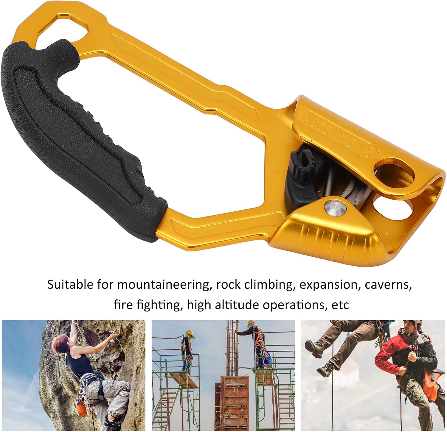 Tyenaza Climbing Hand Ascender, Rock Climbing Ascender Tree Arborist Rappelling Gear Equipment Rope Clamp for 8 to 13mm Rope Left Right Hand Ascender