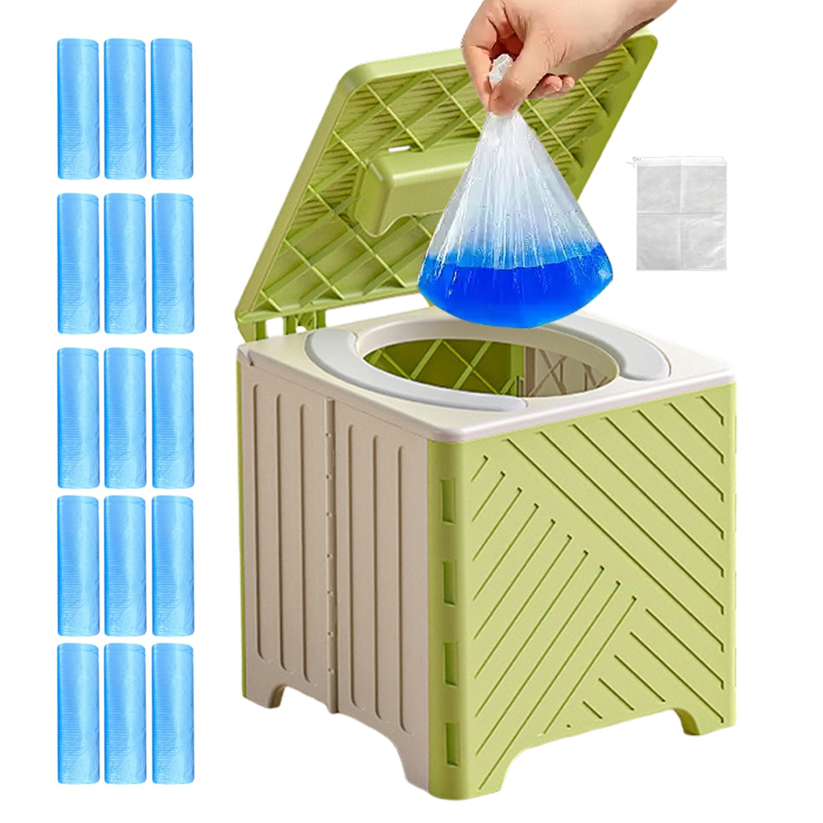 Toilettes portables pour personnes âgées et hospitalisées avec assise stable en PVC souple