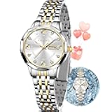 Women's Stainless Steel Waterproof Analog Watches for Small Wrists, Luxury Dress Diamond Watches with Day Date