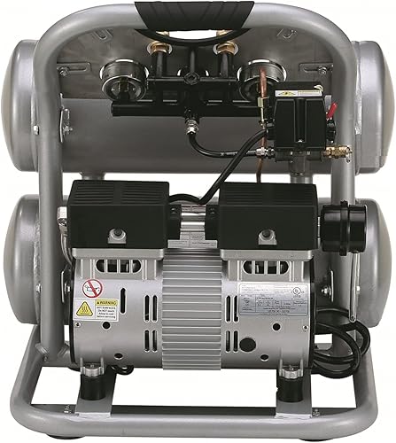 Miniatura 3 de California Air Tools 4610AC Ultra silencioso y sin aceite 1.0 Hp, 4.6 galones. Compresor de aire de doble tanque de aluminio con manguera de aire
