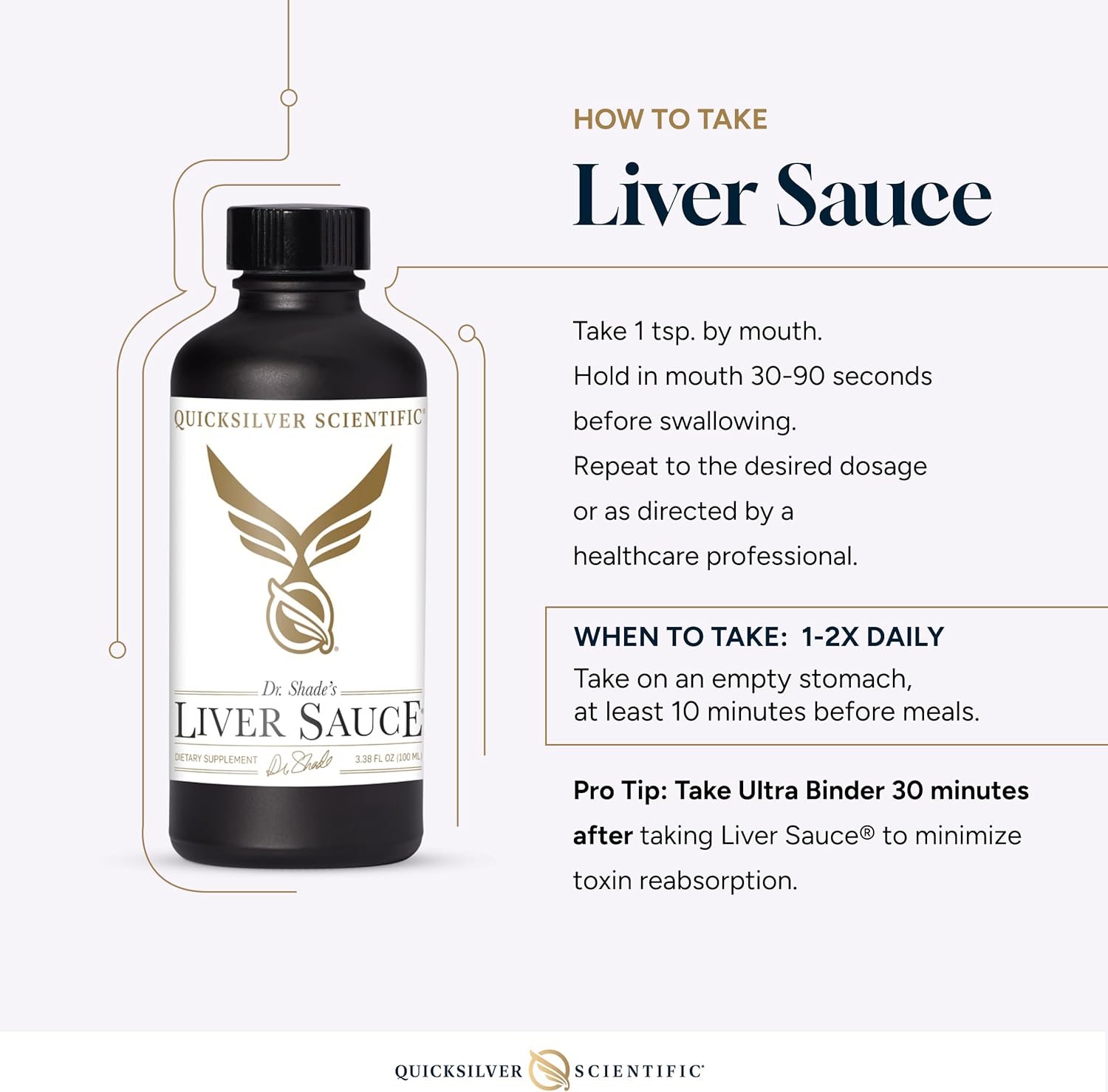 Quicksilver Scientific Liver Sauce - Liposomal Liver Detox with DIM, Quercetin, Lipoic Acid, Milk Thistle and Dandelion Root Supplement - Supports Bile & Toxin Momentum (100 ml / 3.38 oz)
