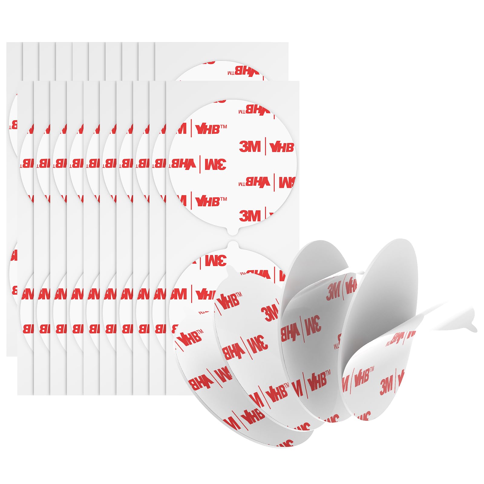 3M Double Sided Adhesive Dots Heavy Duty VHB 2" Diameter 0.025in Thick 40 PCS Round White 4930 Strong Adhesive Mounting Waterproof Foam Tape for Car