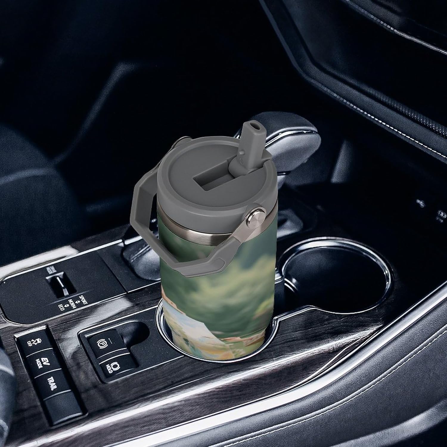 30 Oz Insulated Mug with Handle Lid And Straw Painter Holding A Paintbrush Pattern Large Metal Sports Bottle Great for Gifts Parties Office Coffee