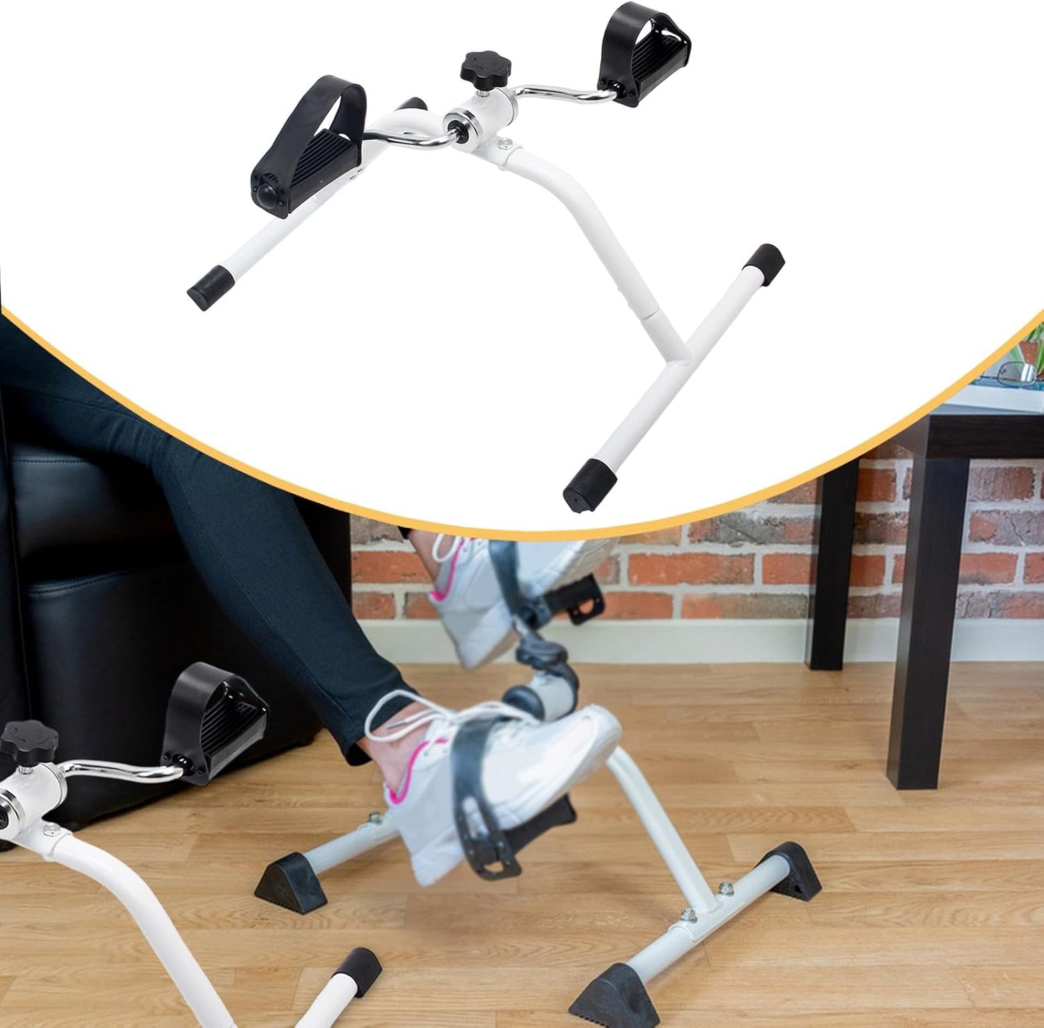 ミニエクサバイク ペダル式フロアバイク レッグトレーナー アームエクサ 構造安定 カーボンスチール製 簡単収納 組立簡単 シニア 子