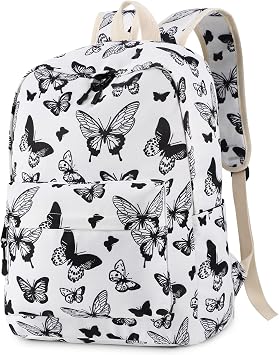 Butterfly Backpack for Girls, Lightweight School Backpack for Teen Girls, Women Laptop Backpacks College Bookbags, Cute Backpack for Elementary Middle High School