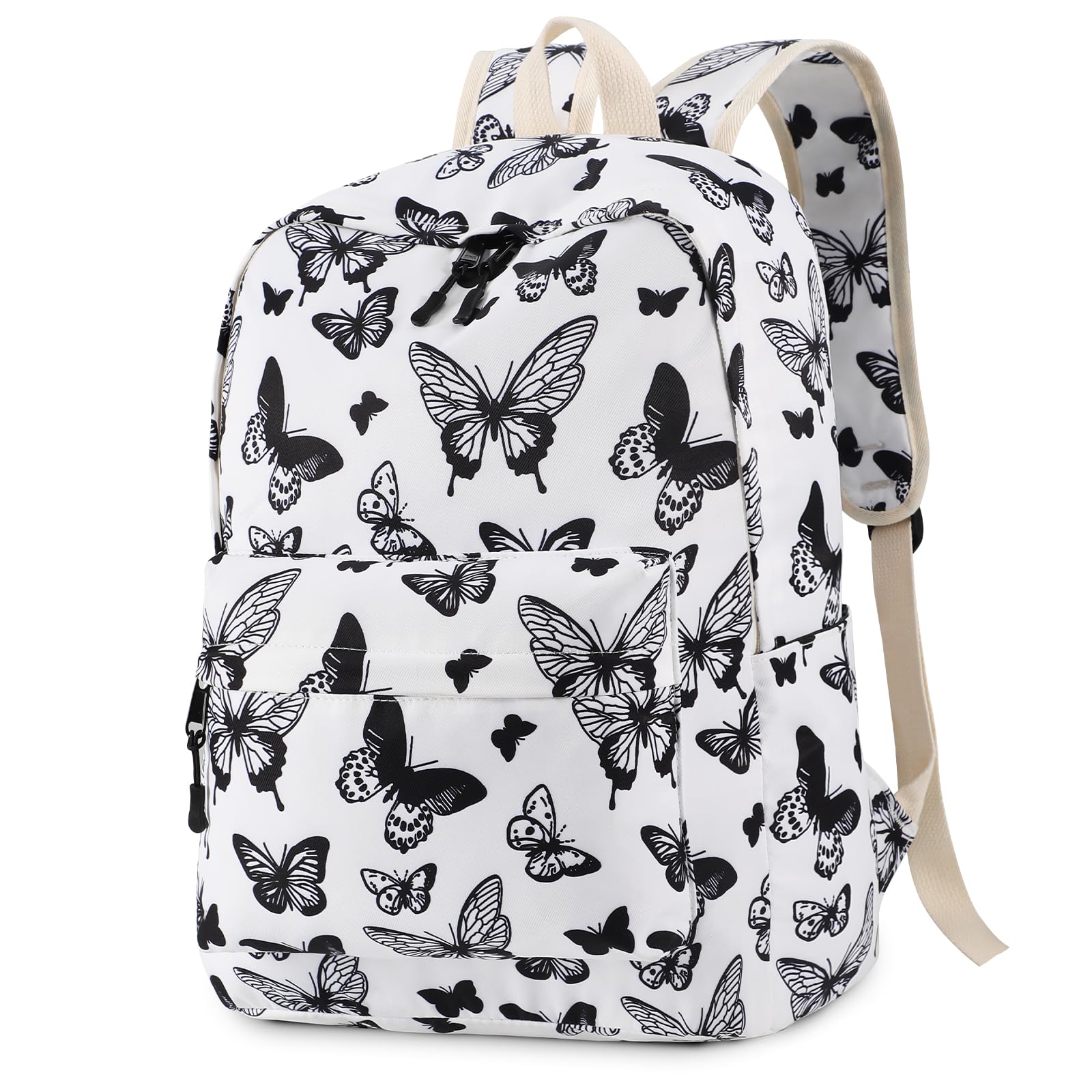 Unineovo Backpack for Girls, Lightweight Butterfly School Backpack, Waterproof Travel Backpacks, 15.6 inch Laptop Bag for Elementary, High School, Girls, Teens, Women