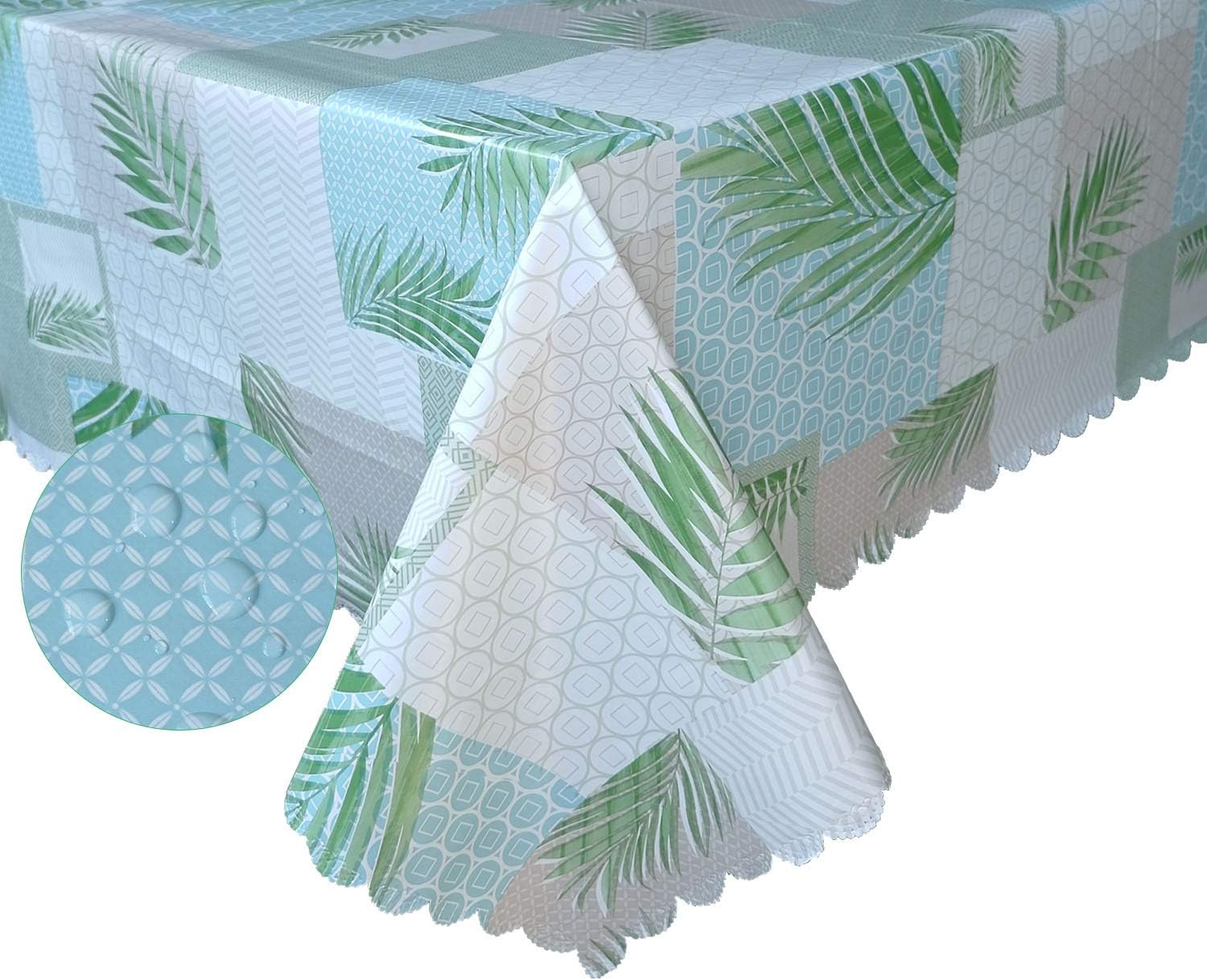 Tablecloth Teal, Oilcloth Waterproof, Plastic Heavy Vinyl